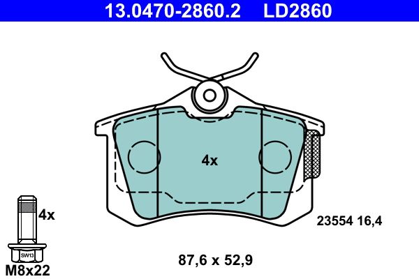 Гальмівні колодки дискові ATE 13047028602 - zapix