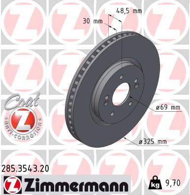 Гальмівний диск ZIMMERMANN 285354320 - zapix