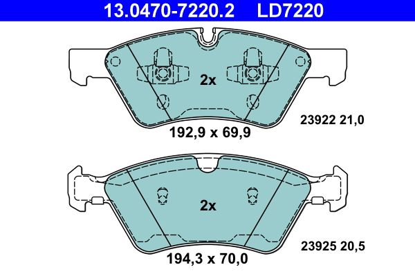 Гальмівні колодки дискові ATE 13047072202 - zapix