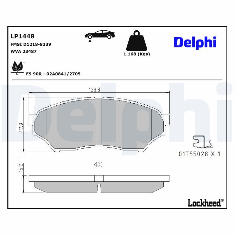 Гальмівні колодки дискові DELPHI LP1448 - zapix