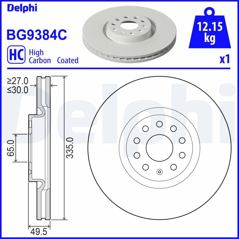 Гальмівний диск DELPHI BG9384C