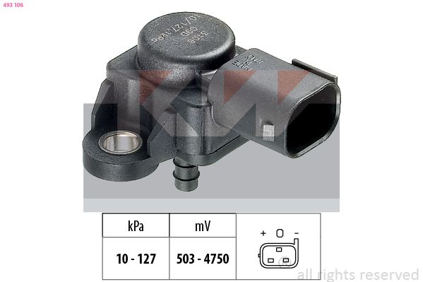 Датчик тиску наддува KW 493106 - zapix