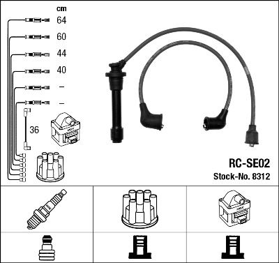 Кабелі запалювання NGK 8312 - zapix