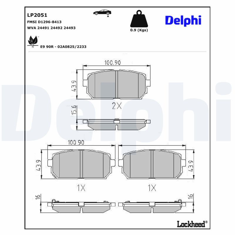 Гальмівні колодки дискові DELPHI LP2051 - zapix