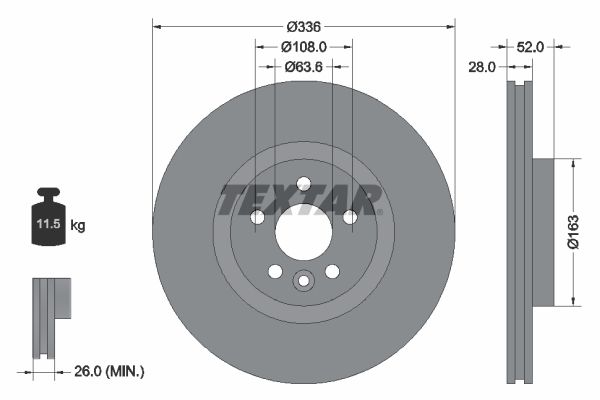 Гальмівний диск TEXTAR 92168203 - zapix