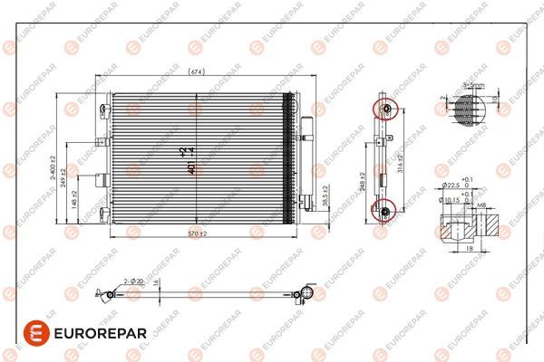 Радіатор кондиціонера EUROREPAR 1679997380 - zapix