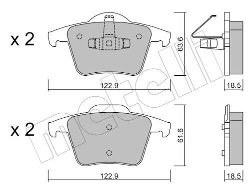 Гальмівні колодки дискові METELLI 2206880 - zapix