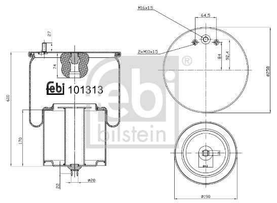 Пневматична підвіска FEBI BILSTEIN 101313 - zapix