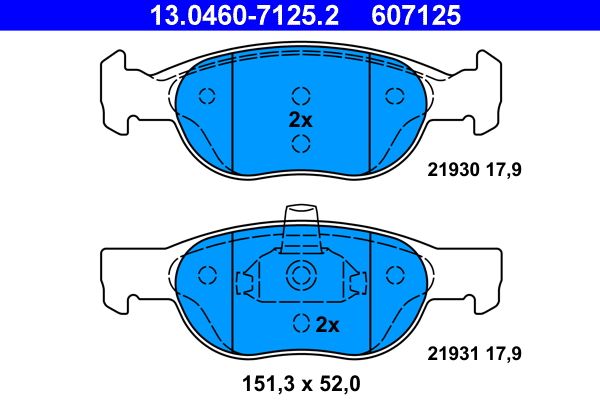 Гальмівні колодки дискові ATE 13046071252 - zapix