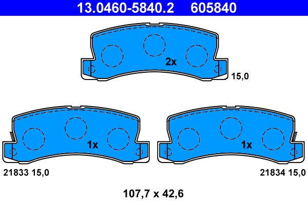 Гальмівні колодки дискові ATE 13046058402 - zapix