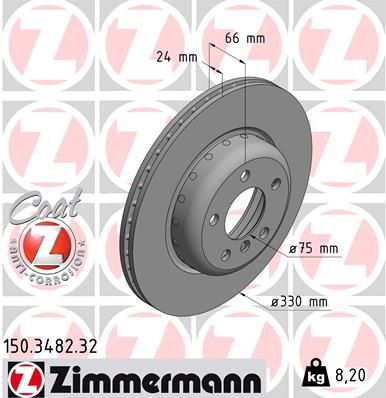 Гальмівний диск ZIMMERMANN 150348232 - zapix