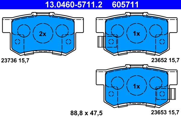 Гальмівні колодки дискові ATE 13046057112 - zapix