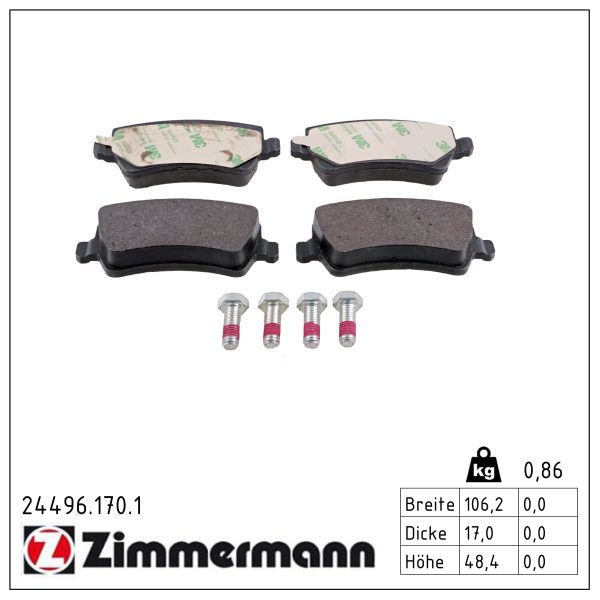Гальмівні колодки дискові ZIMMERMANN 244961701 - zapix