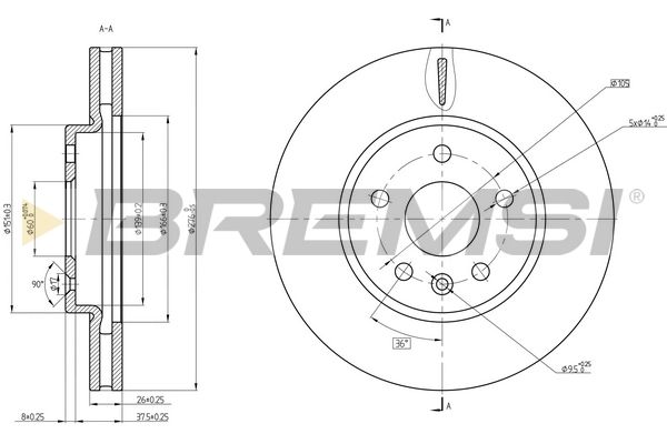 Гальмівний диск BREMSI CD8685V - zapix