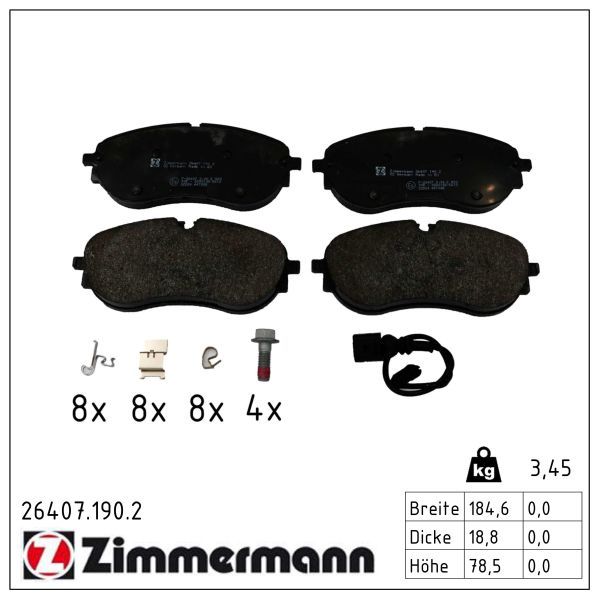 Гальмівні колодки дискові ZIMMERMANN 264071902 - zapix