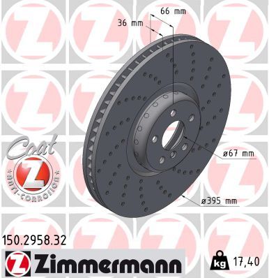 Гальмівний диск ZIMMERMANN 150295832 - zapix