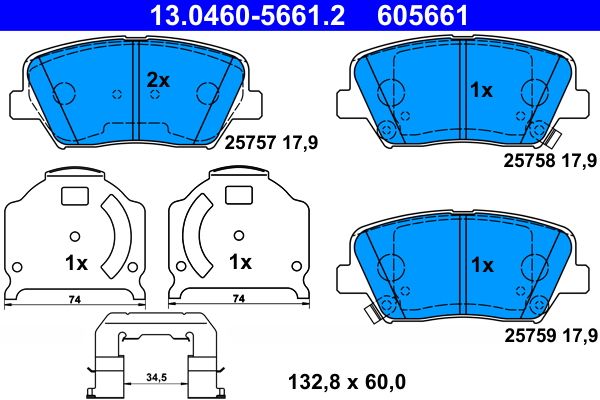 Гальмівні колодки дискові ATE 13046056612 - zapix