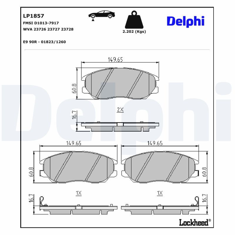 Гальмівні колодки дискові DELPHI LP1857 - zapix