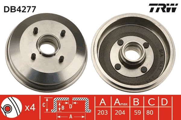 Гальмівний барабан TRW DB4277 - zapix