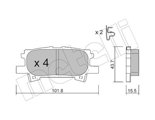 Гальмівні колодки дискові METELLI 2206190 - zapix