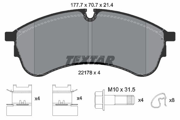 Тормозные колодки дисковые TEXTAR 2217801