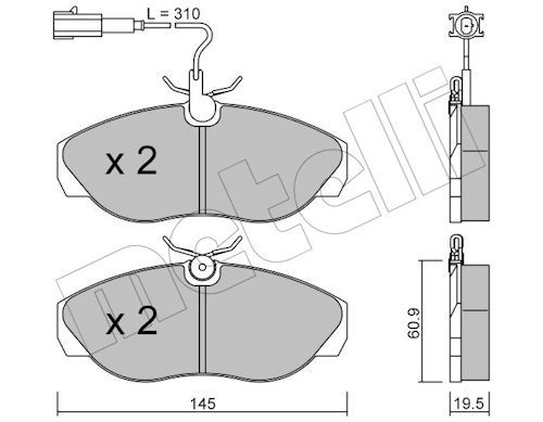 Гальмівні колодки дискові METELLI 2201541 - zapix