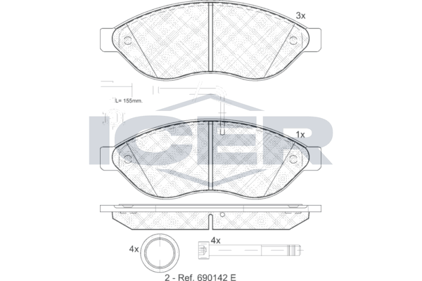 Тормозные колодки дисковые ICER 141803