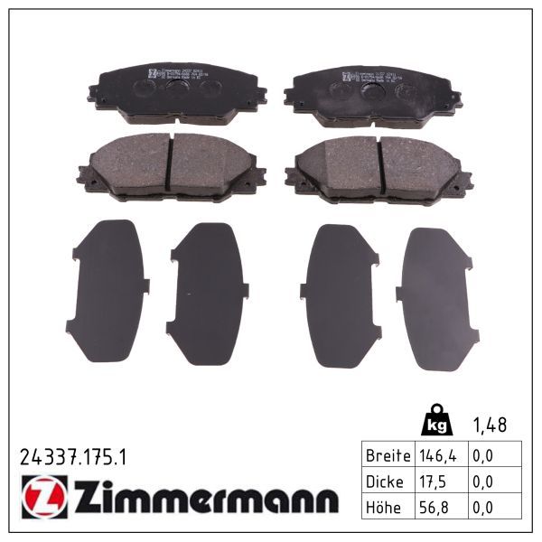 Гальмівні колодки дискові ZIMMERMANN 243371751 - zapix