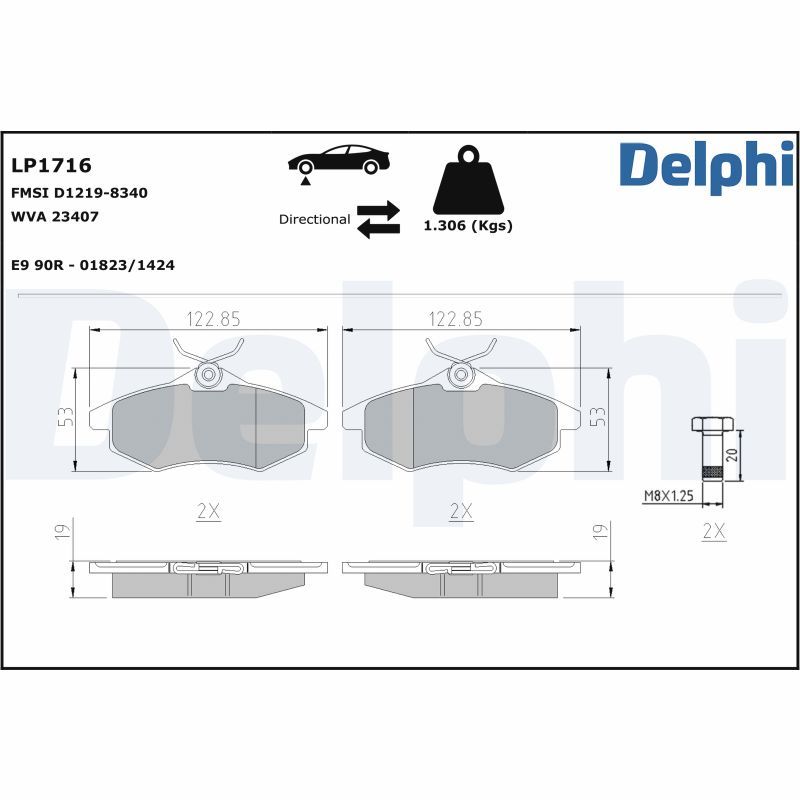 Гальмівні колодки дискові DELPHI LP1716 - zapix