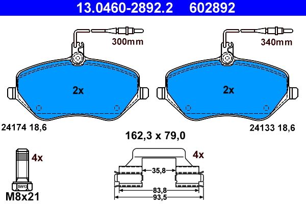 Гальмівні колодки дискові ATE 13046028922 - zapix
