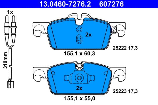 Гальмівні колодки дискові ATE 13046072762 - zapix