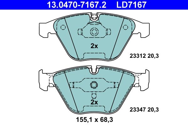 Гальмівні колодки дискові ATE 13047071672 - zapix