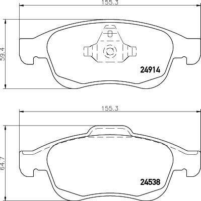 Гальмівні колодки дискові HELLA 8DB355014791 - zapix