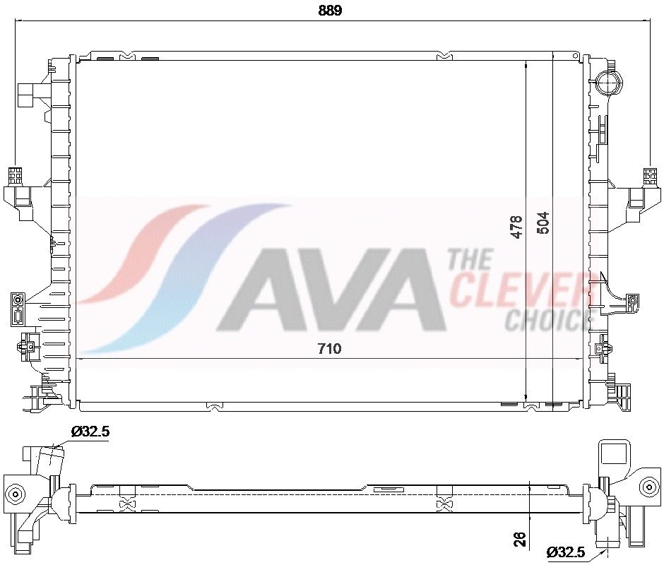Радіатор охолодження двигуна AVA QUALITY COOLING VN2462 - zapix