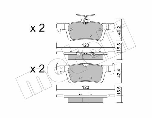 Гальмівні колодки дискові METELLI 2209860 - zapix