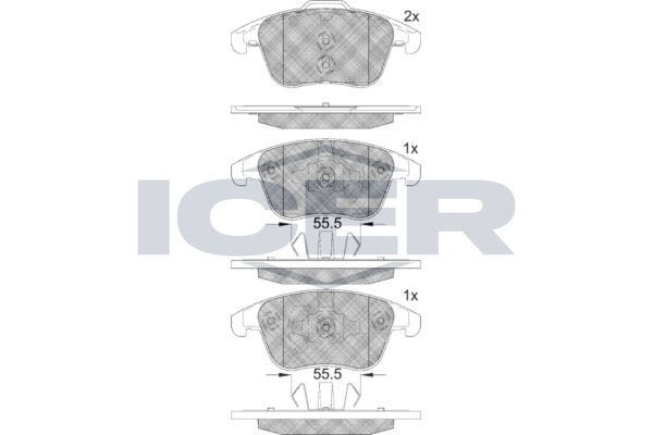 Гальмівні колодки дискові ICER 182231203 - zapix