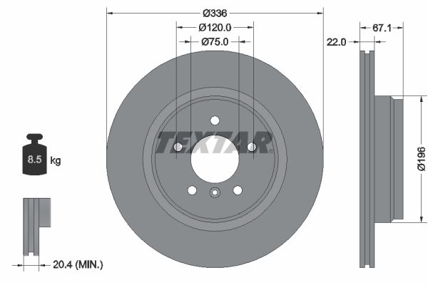 Гальмівний диск TEXTAR 92137905 - zapix