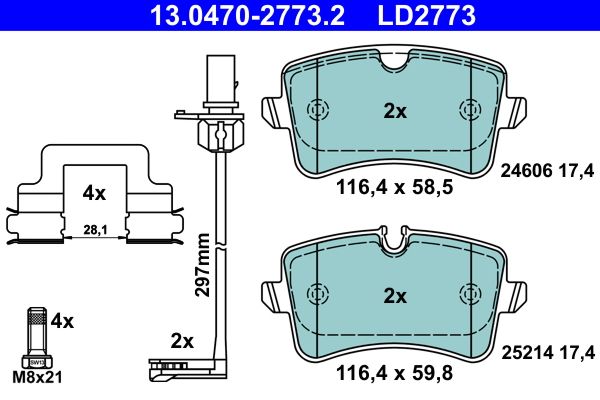 Гальмівні колодки дискові ATE 13047027732 - zapix