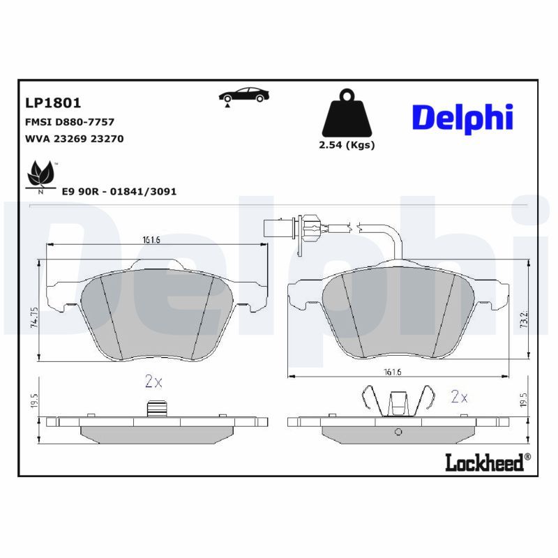 Гальмівні колодки дискові DELPHI LP1801 - zapix