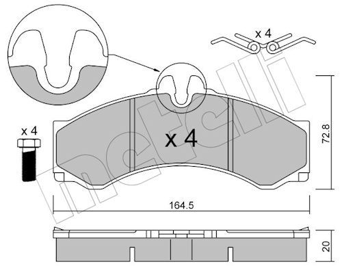 Гальмівні колодки дискові METELLI 2202621 - zapix