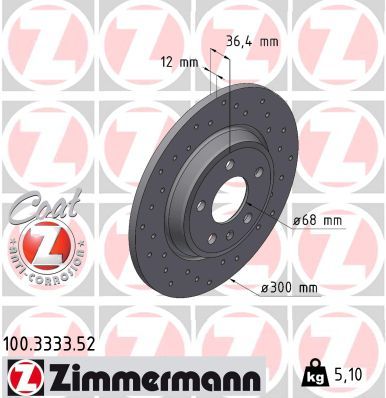 Гальмівний диск ZIMMERMANN 100333352 - zapix