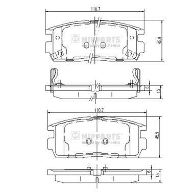 Гальмівні колодки дискові NIPPARTS J3610905 - zapix