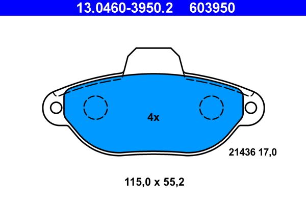 Гальмівні колодки дискові ATE 13046039502 - zapix