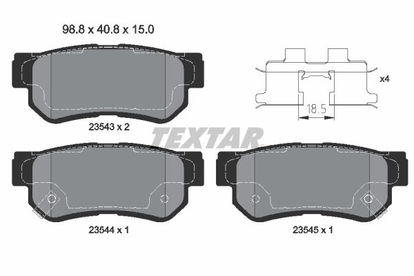 Тормозные колодки дисковые TEXTAR 2354301