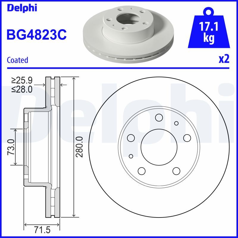 Гальмівний диск DELPHI BG4823C - zapix