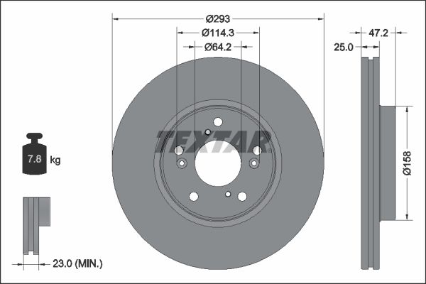 Гальмівний диск TEXTAR 92321303 - zapix