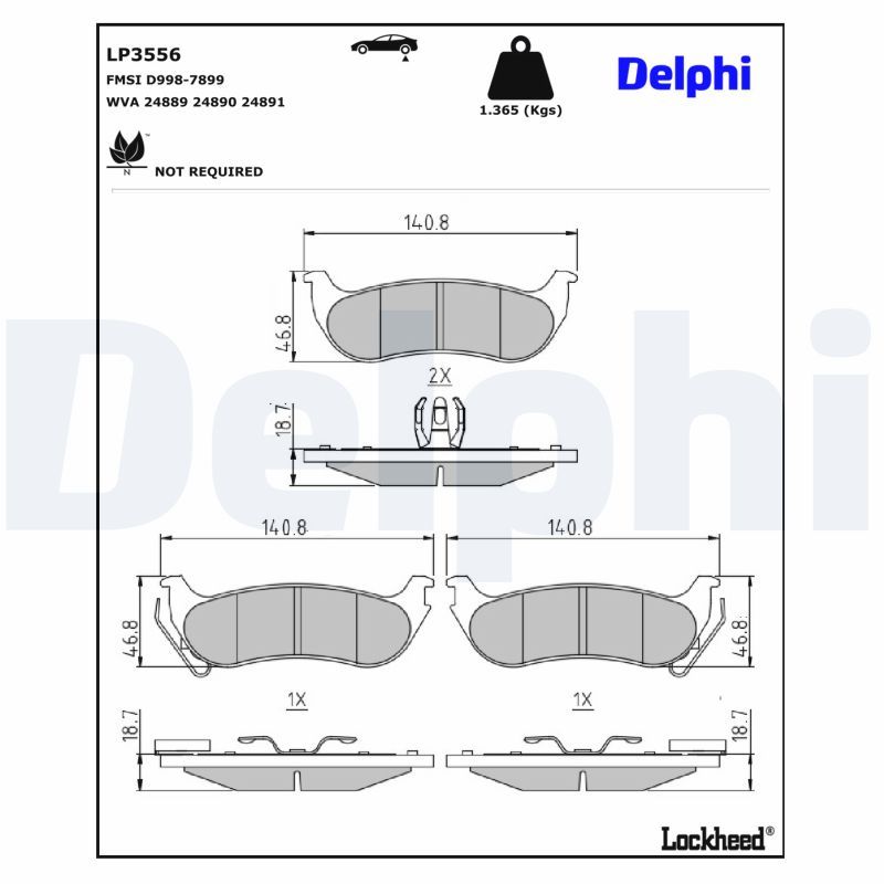Гальмівні колодки дискові DELPHI LP3556 - zapix