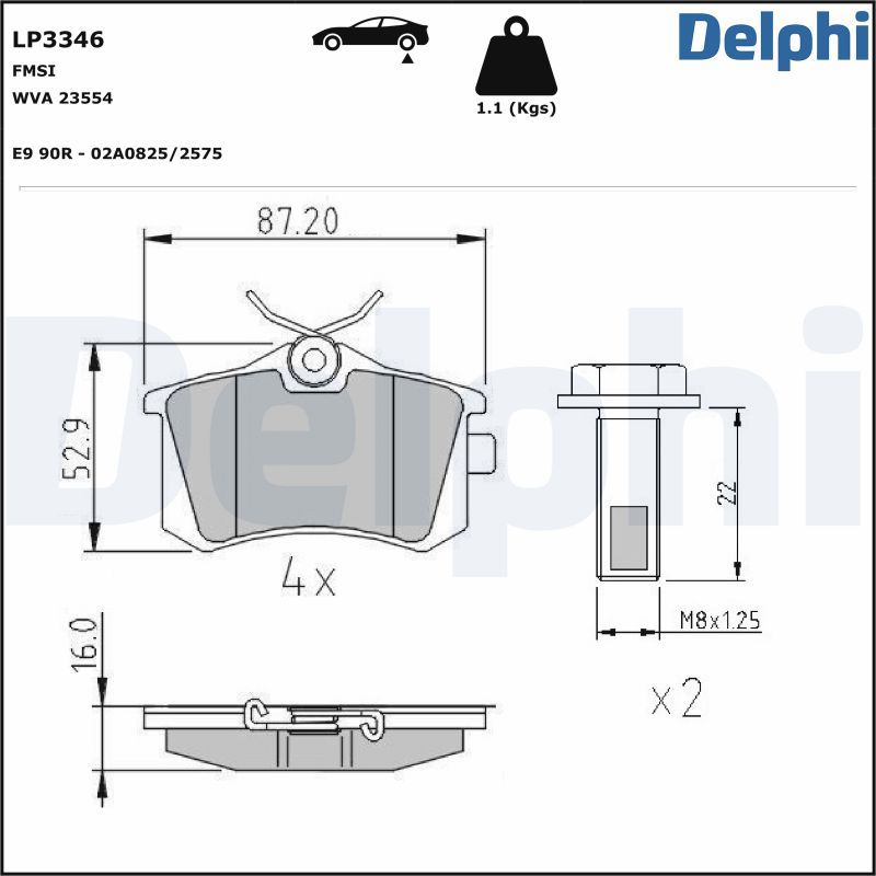 Гальмівні колодки дискові DELPHI LP3346 - zapix