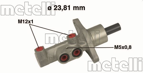 Головний гальмівний циліндр METELLI 050475 - zapix