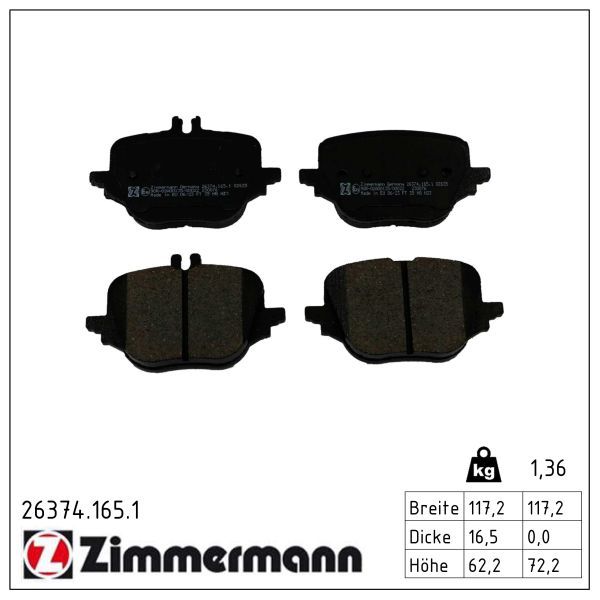 Гальмівні колодки дискові ZIMMERMANN 263741651 - zapix